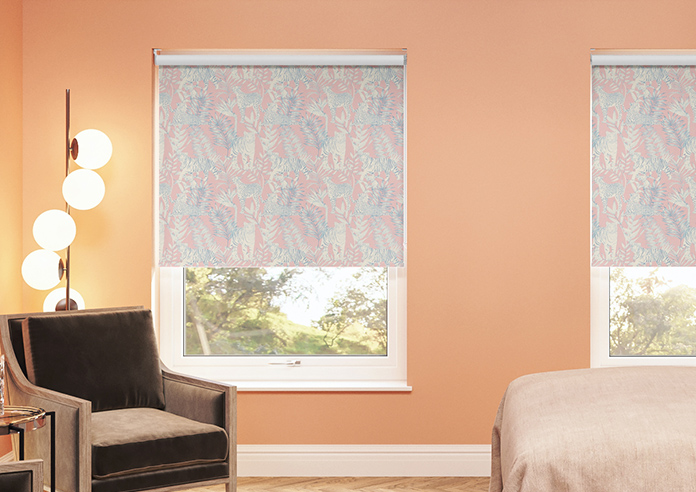 Tropical Wildcats, Salmon Pink - Twist&Fit Roller Blind - Image 3